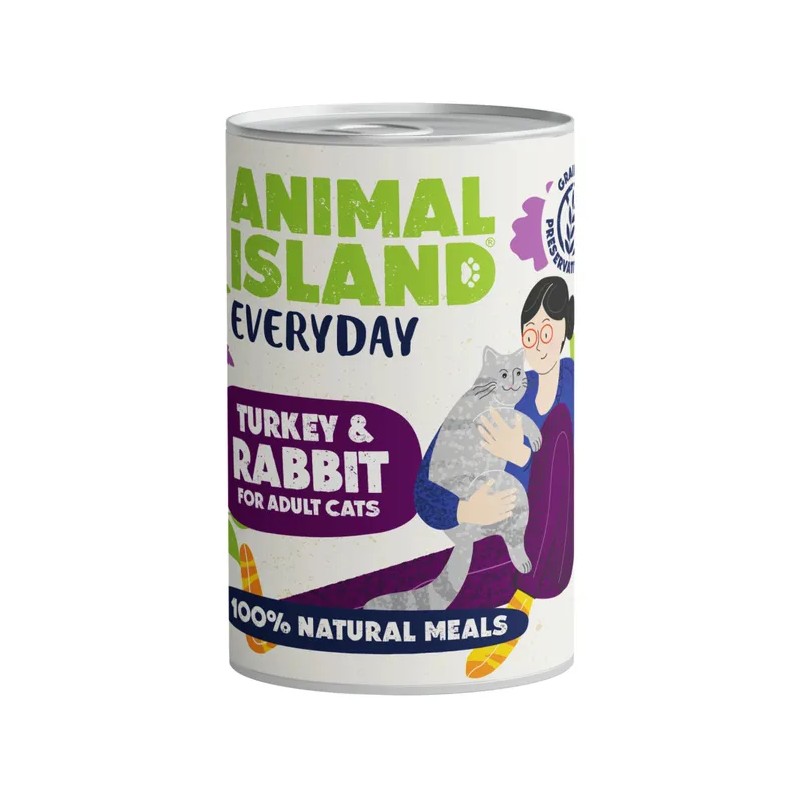 Animal Island Everyday, kot, indyk i królik, puszka 400 g