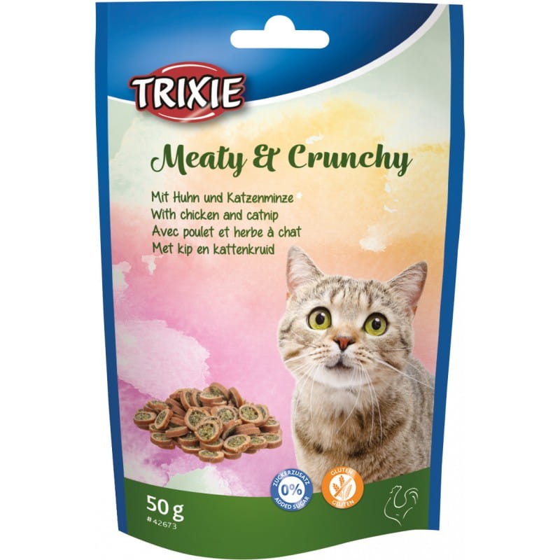 Trixie, Meat Crunchy, przysmak, dla kota, kurczak i kocimiętka, 50 g
