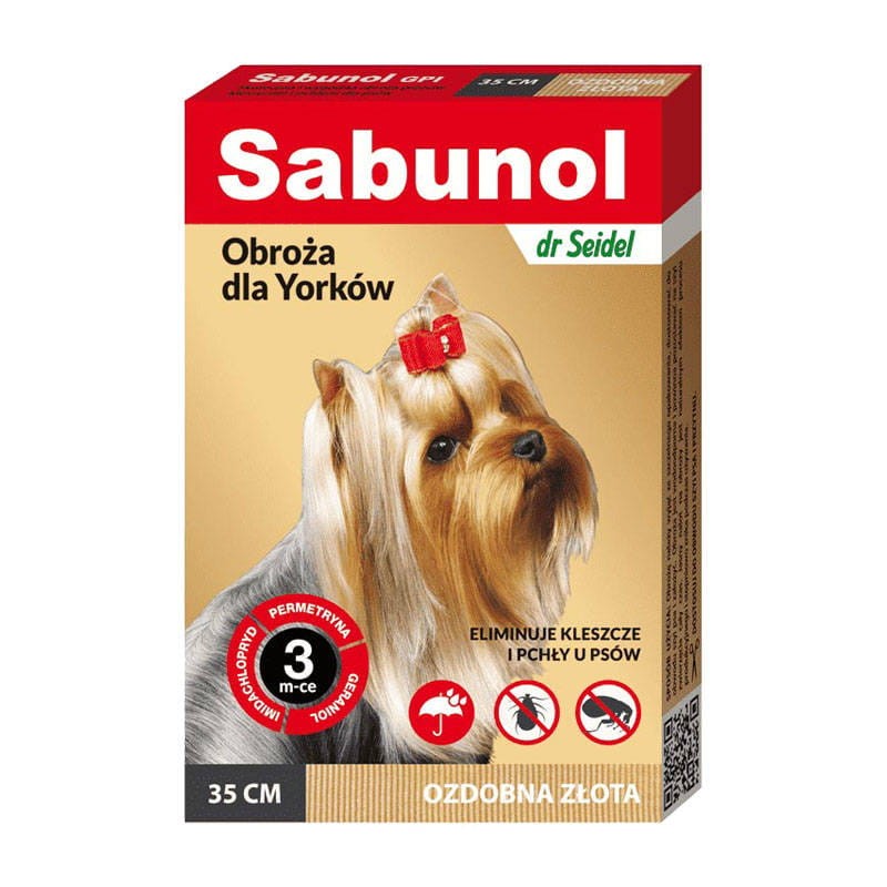 Dermapharm, Sabunol GPI, obroża dla Yorka, 35 cm, złota