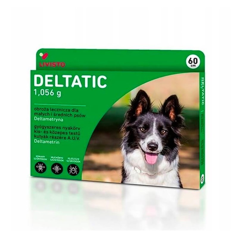 Livisto, Deltatic, obroża na kleszcze dla średniego psa, 60 cm